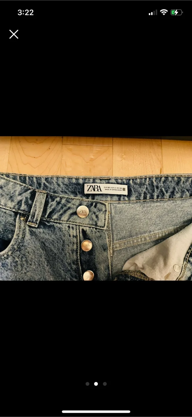 Zara Distressed Denim Shorts image indicator(2)