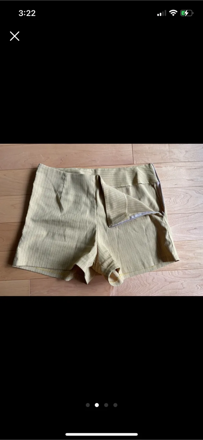 Pale Yellow Striped Shorts image indicator(2)