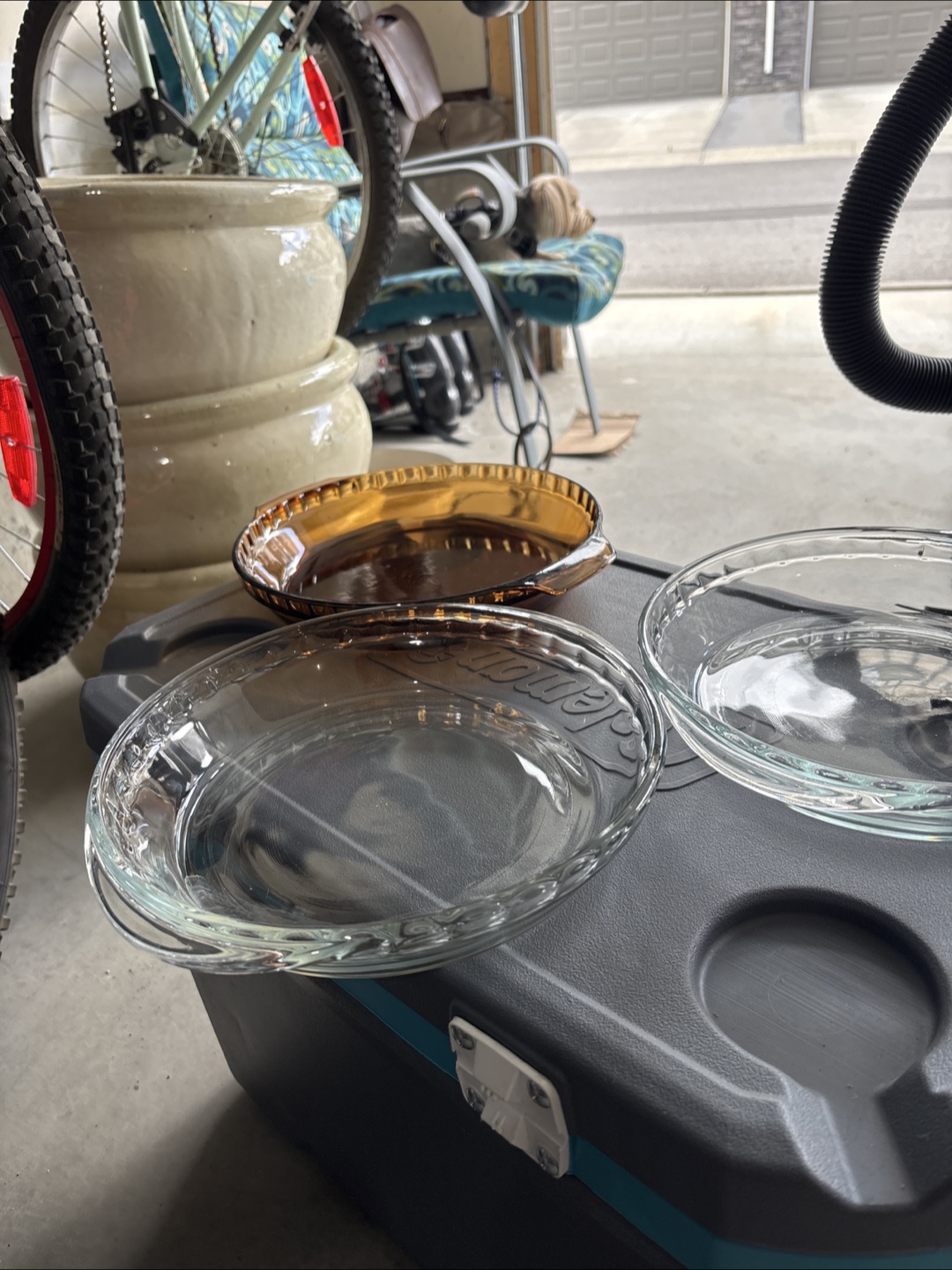Three Pie Plates - Glass and Amber