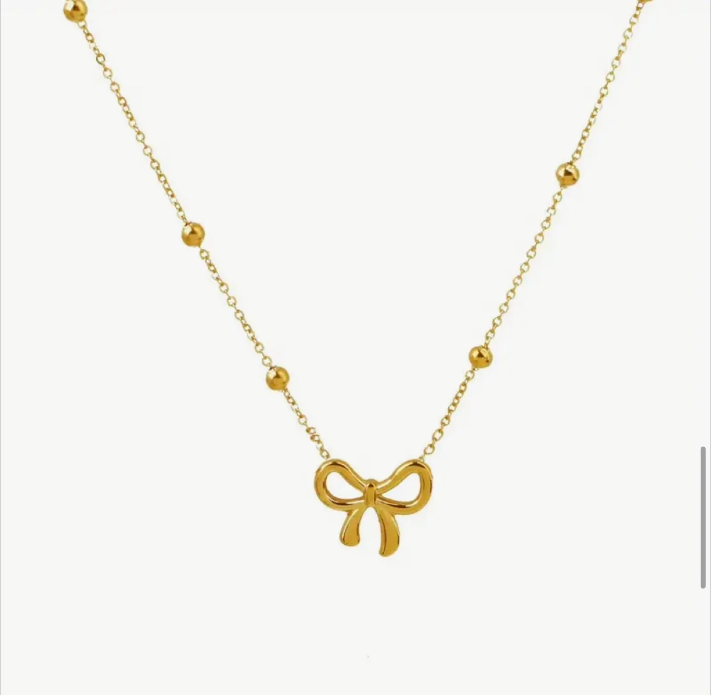 Gold Bow Necklace, Bracelet, and Earrings Set image indicator(5)