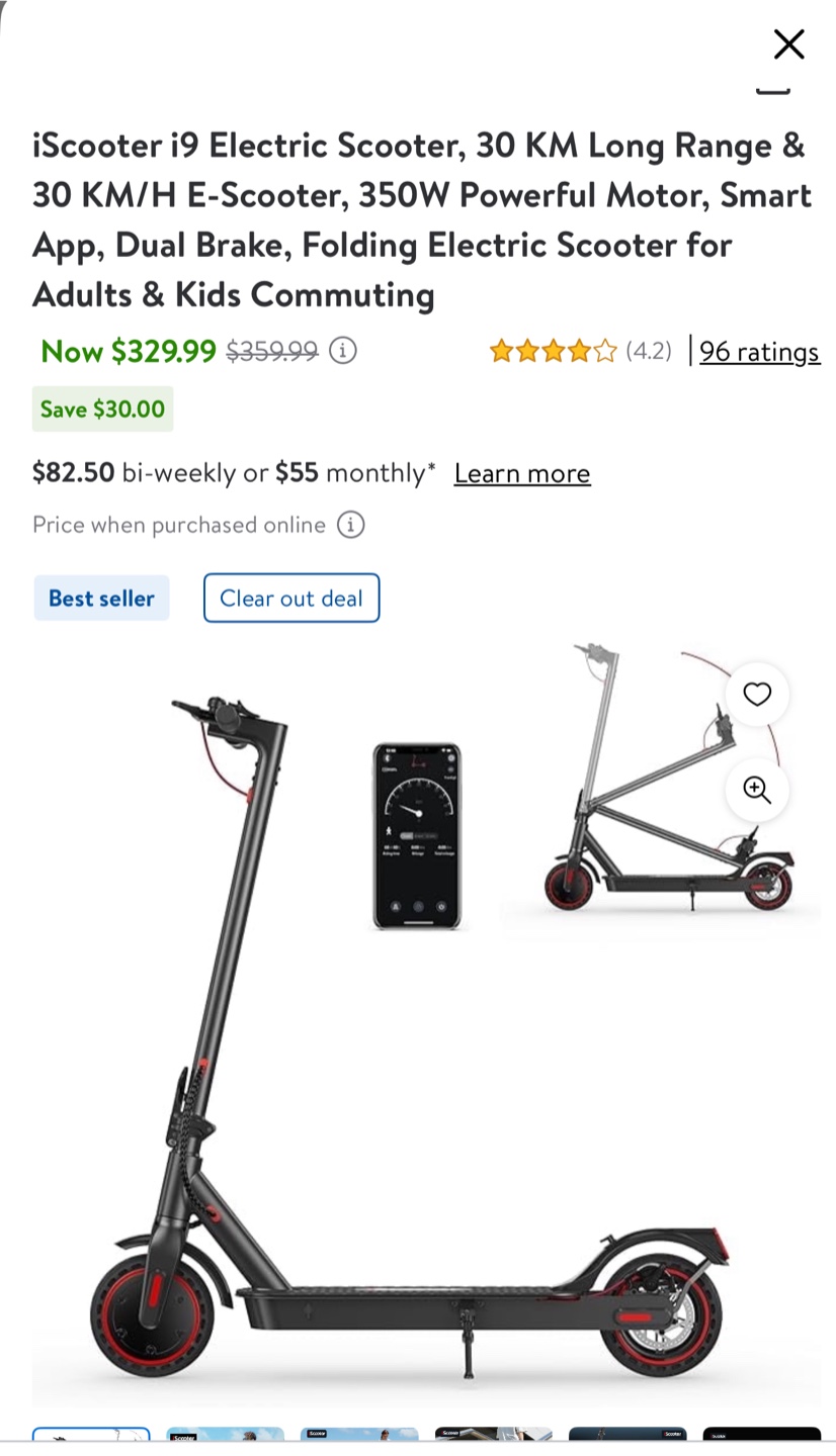 iScooter i9 Electric Scooter - 30km Range $230 - photo 4