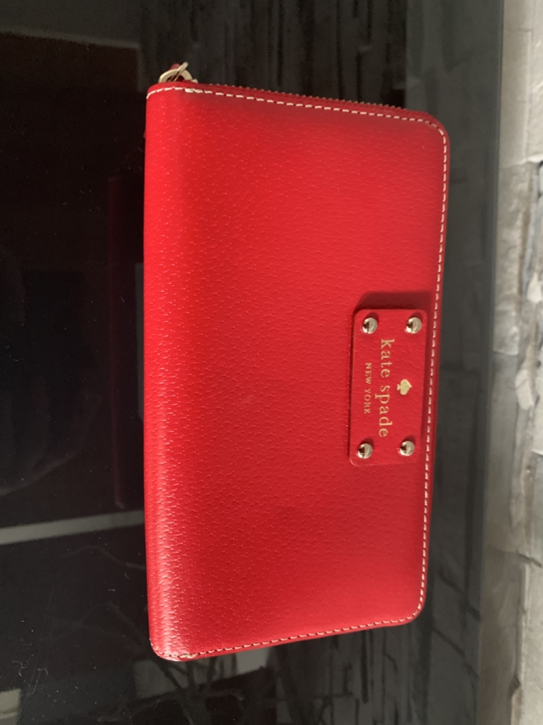 Kate Spade New York Red Leather Zip-Around Wallet