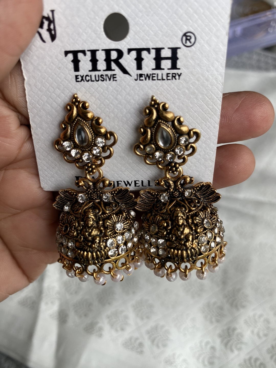 Gold Jhumka Earrings - Set of 5 Pairs - photo 2