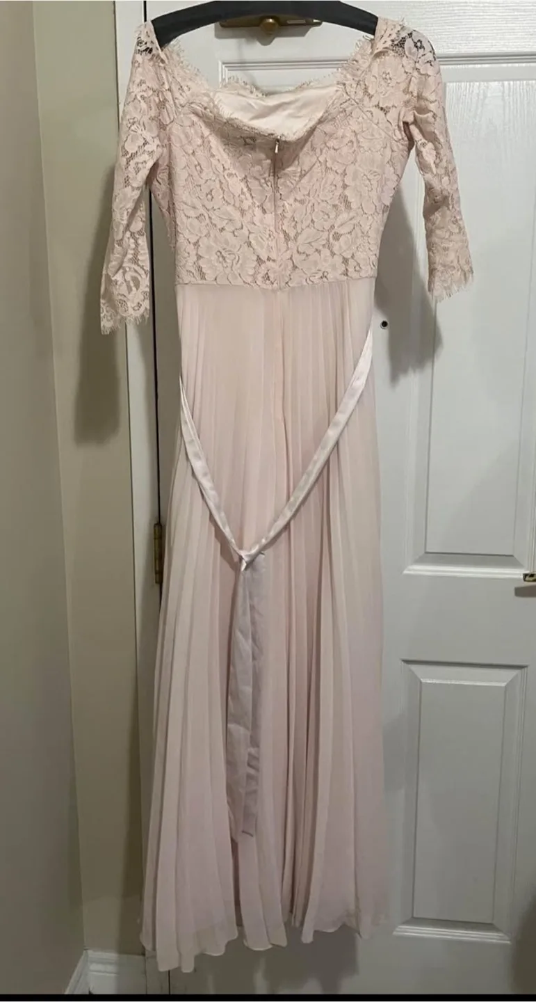 Gorgeous Blush Pink Lace Maxi Dress thumbnail