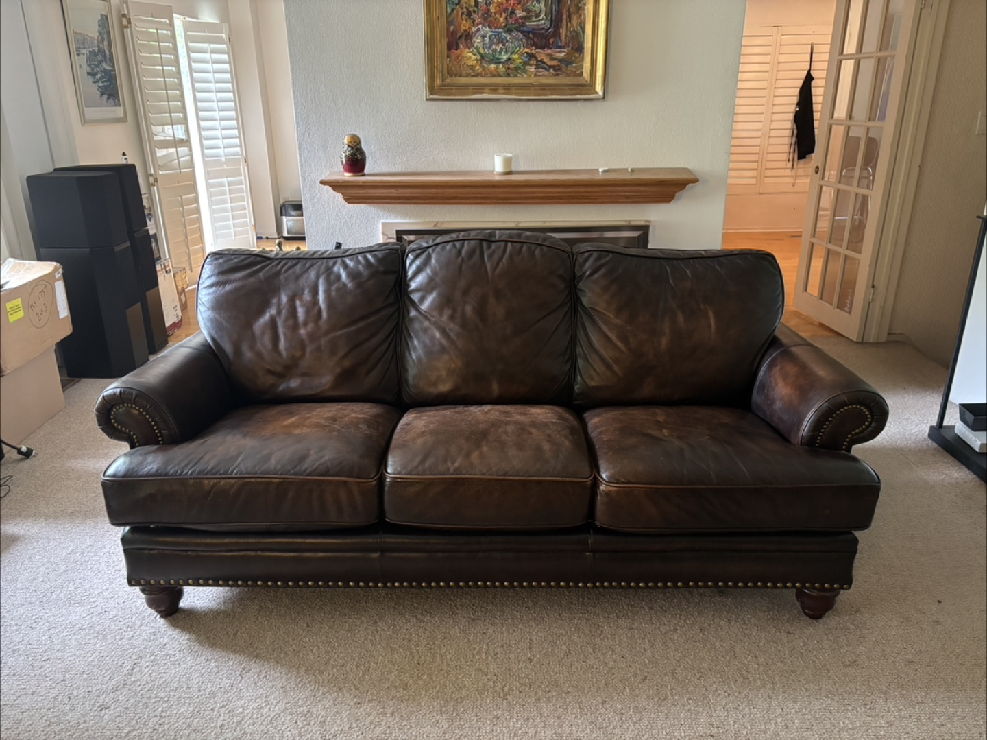 Leather couch - 7 feet long