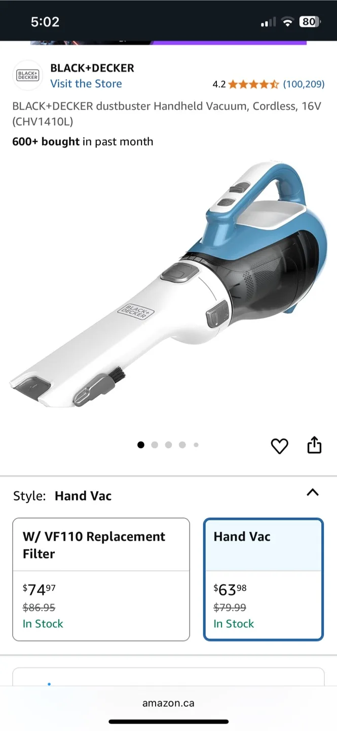 Black+Decker 16V Cordless Handheld Vacuum image indicator(2)