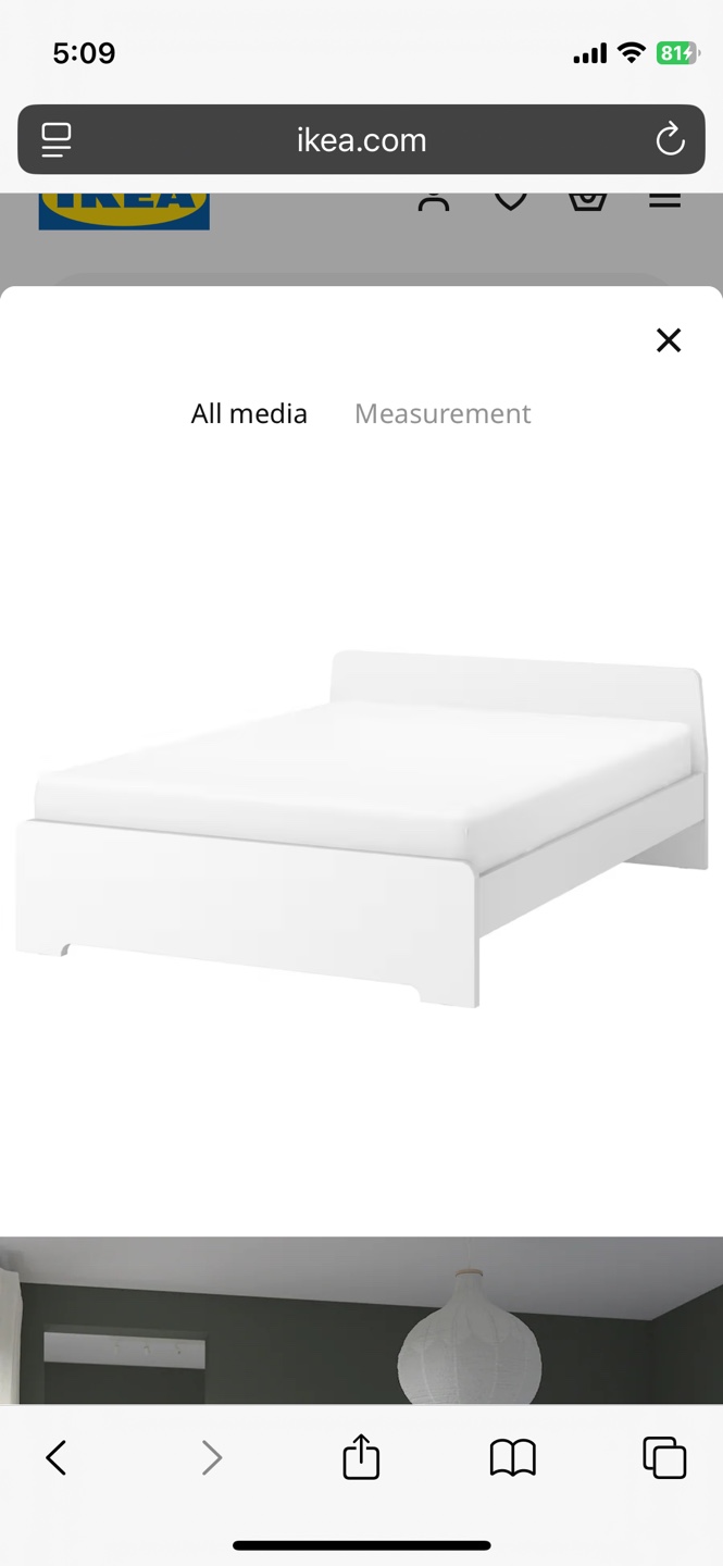 IKEA ASKVOLL White Queen Bed Frame