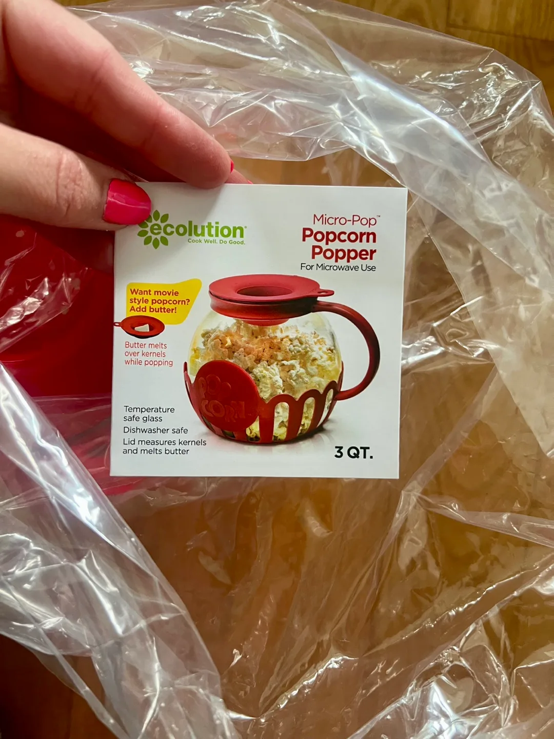 Ecoution 3-Quart Microwave Popcorn Popper - Red image indicator(10)