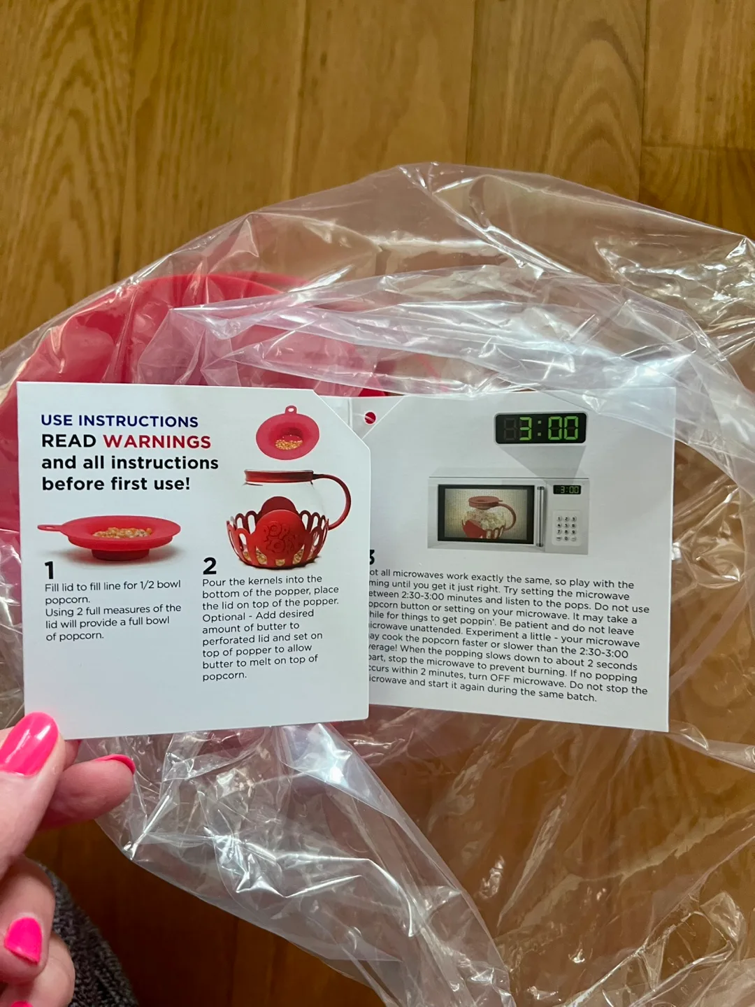 Ecoution 3-Quart Microwave Popcorn Popper - Red image indicator(9)