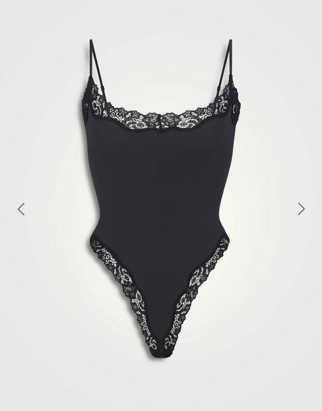 Black Lace Trim Bodysuit image indicator(2)