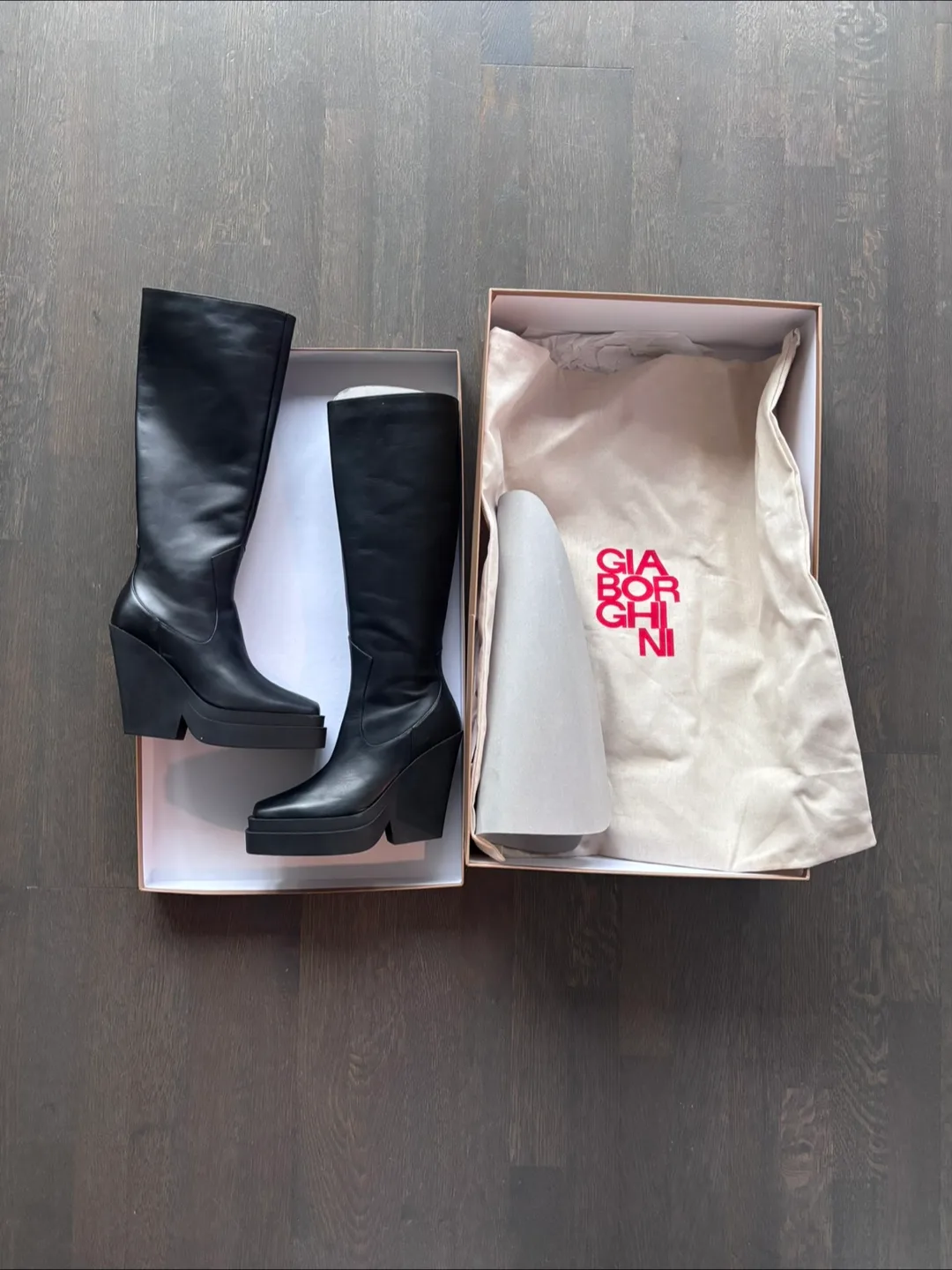 Gia Borghini Knee-High Leather Boots image indicator(2)