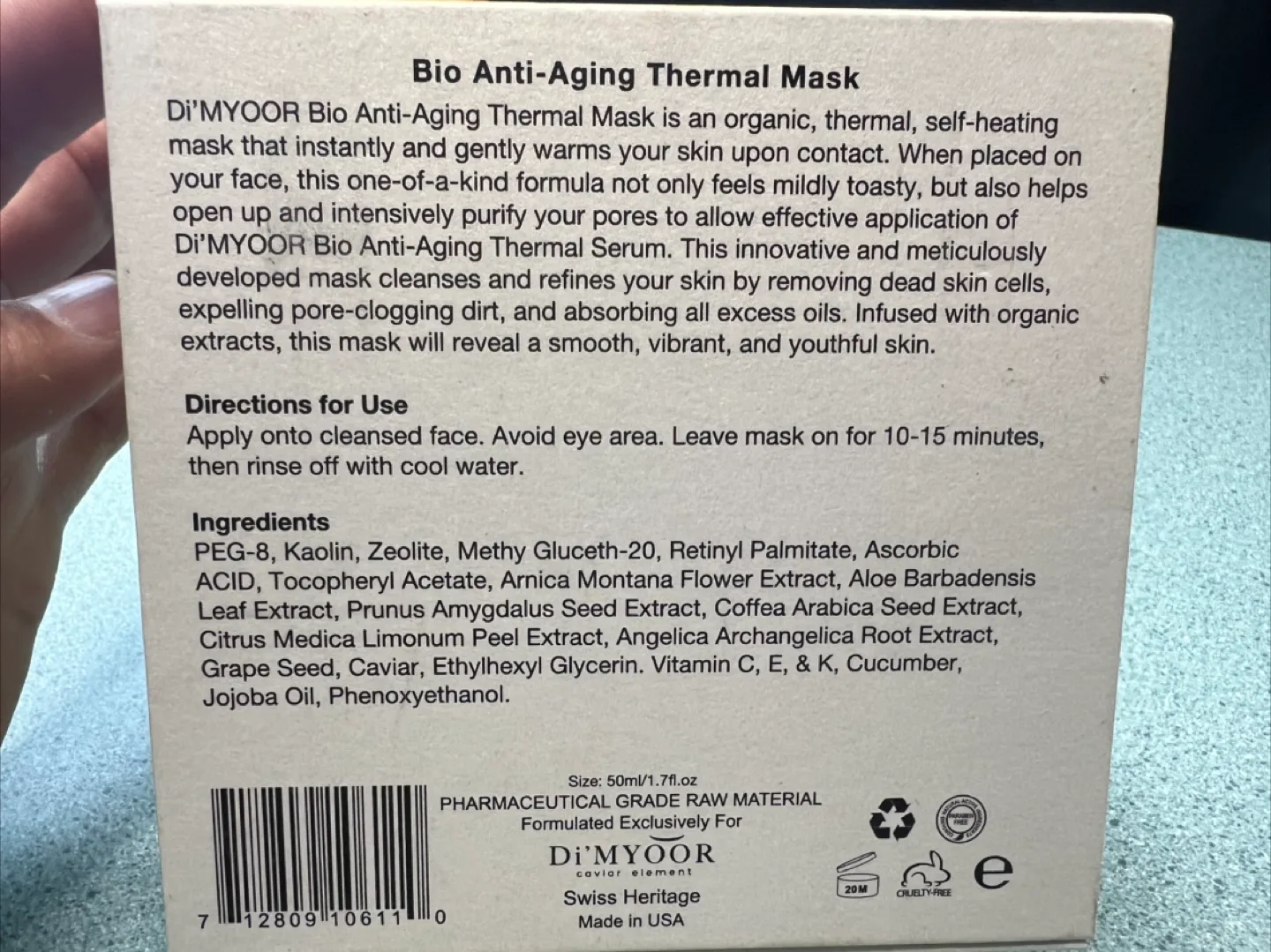 Di'myoor Caviar Element Bio Anti-Aging Thermal Mask - New in Box image indicator(4)
