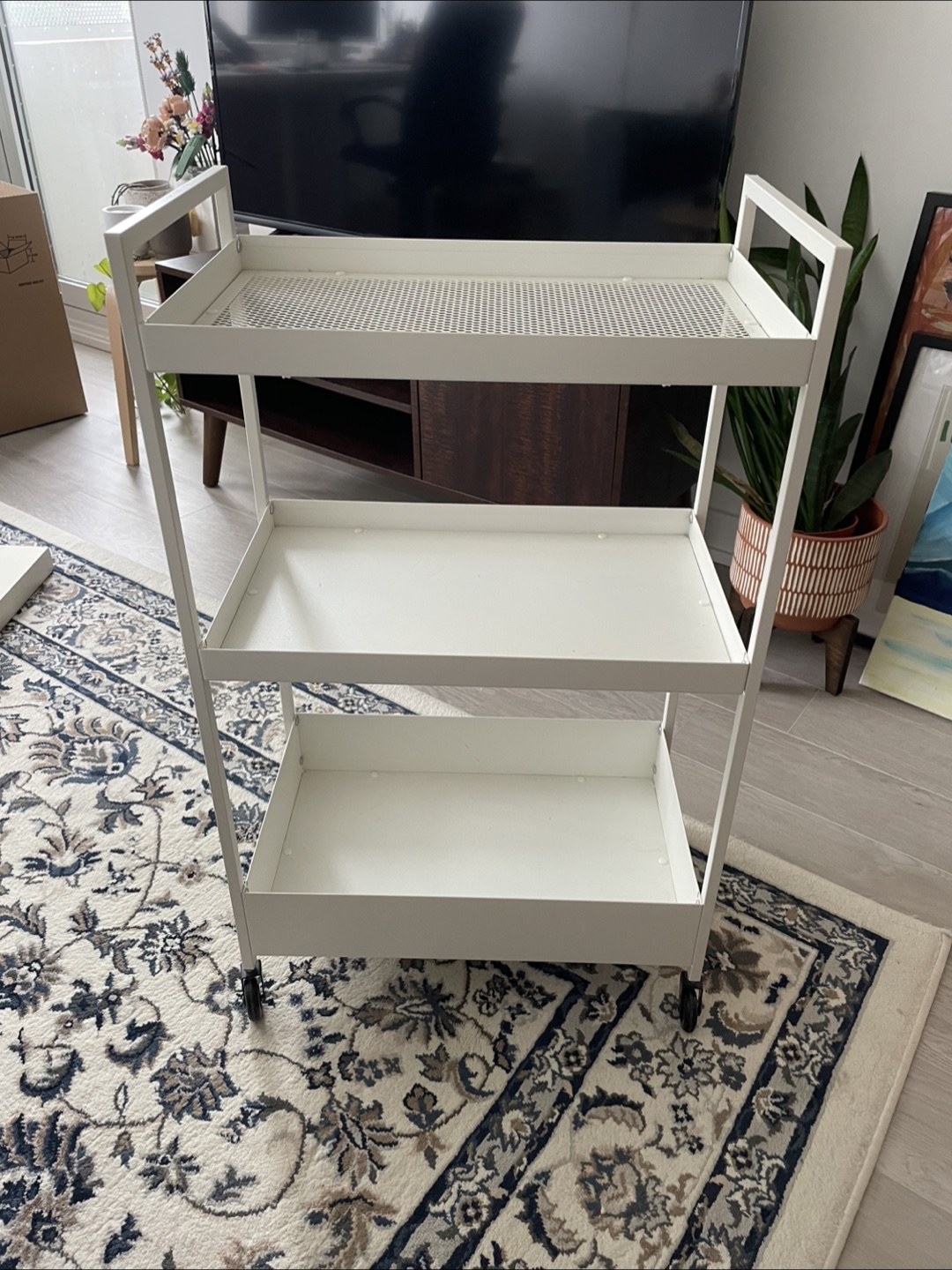 Ikea Nissafors white 3-Tier Rolling Cart