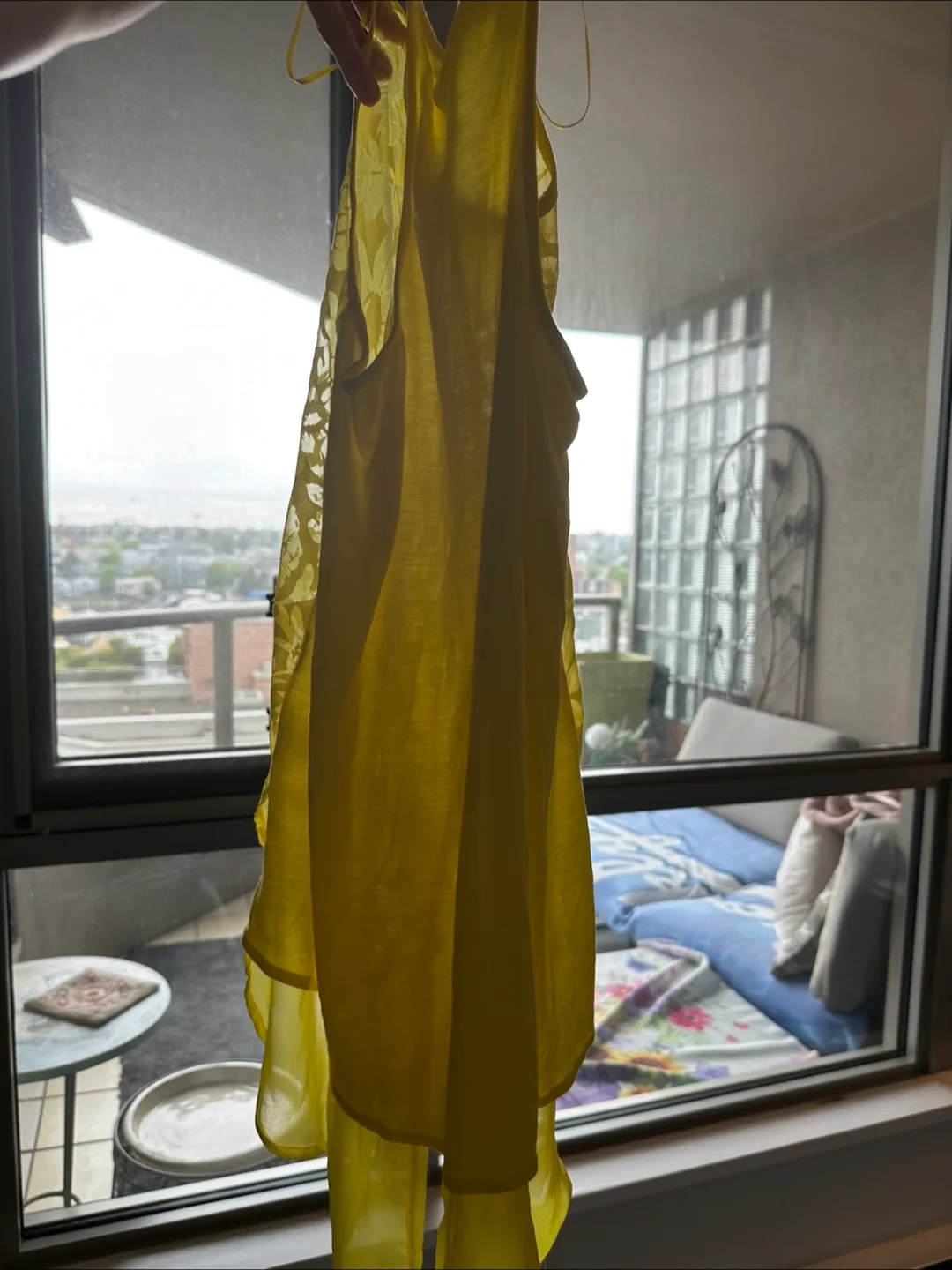 Yellow Floral Racerback Tank Top image indicator(3)