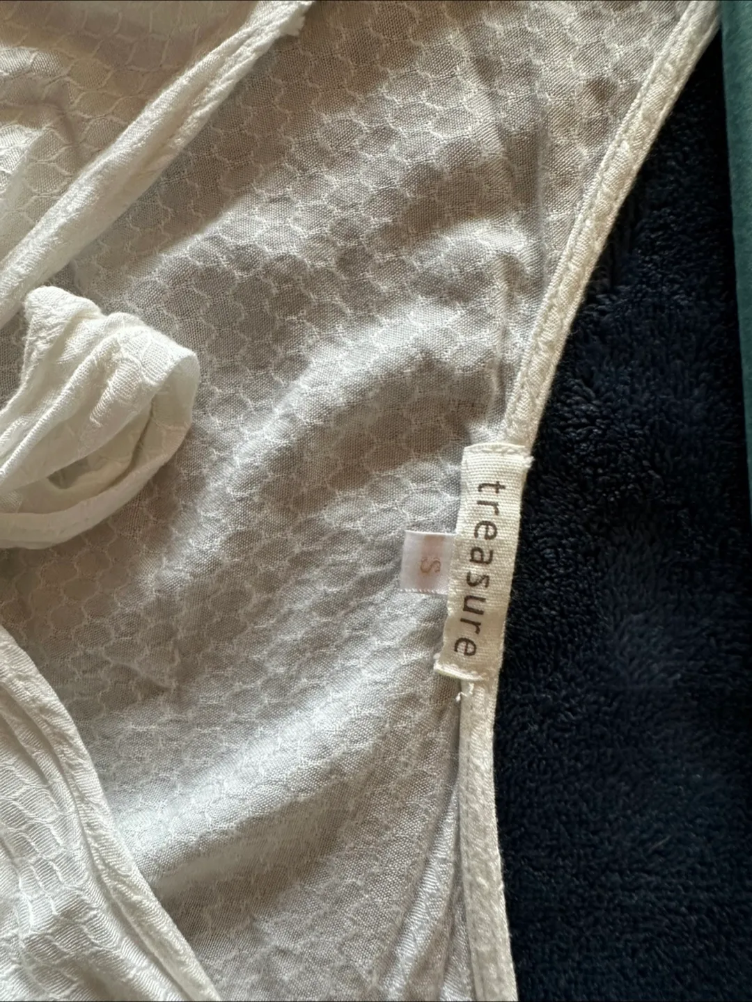 Treasure & Bond White Tie-Front Blouse, Size Small image indicator(2)