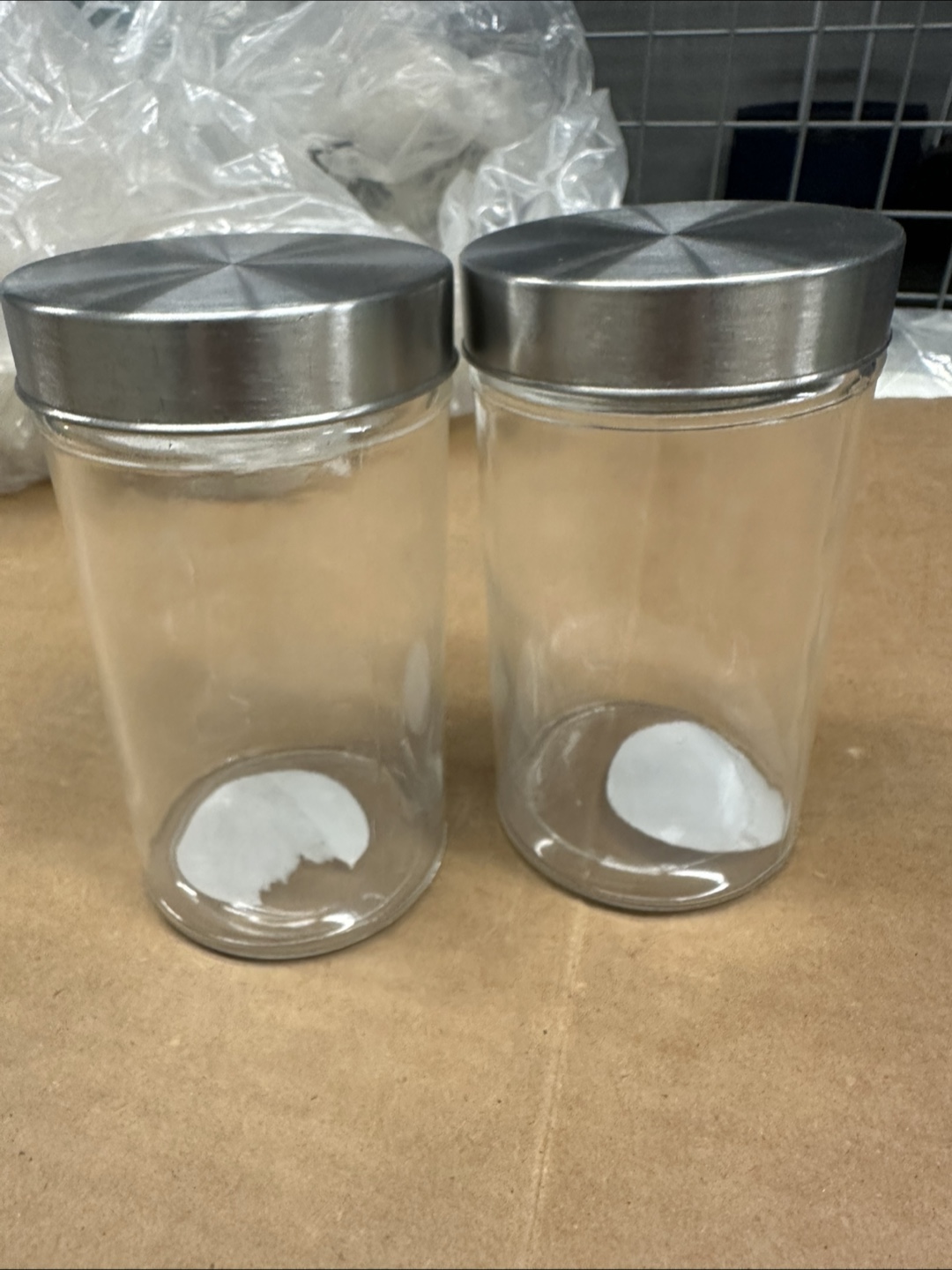 Set of Two Glass Canisters with Stainless Steel Lids - photo 2