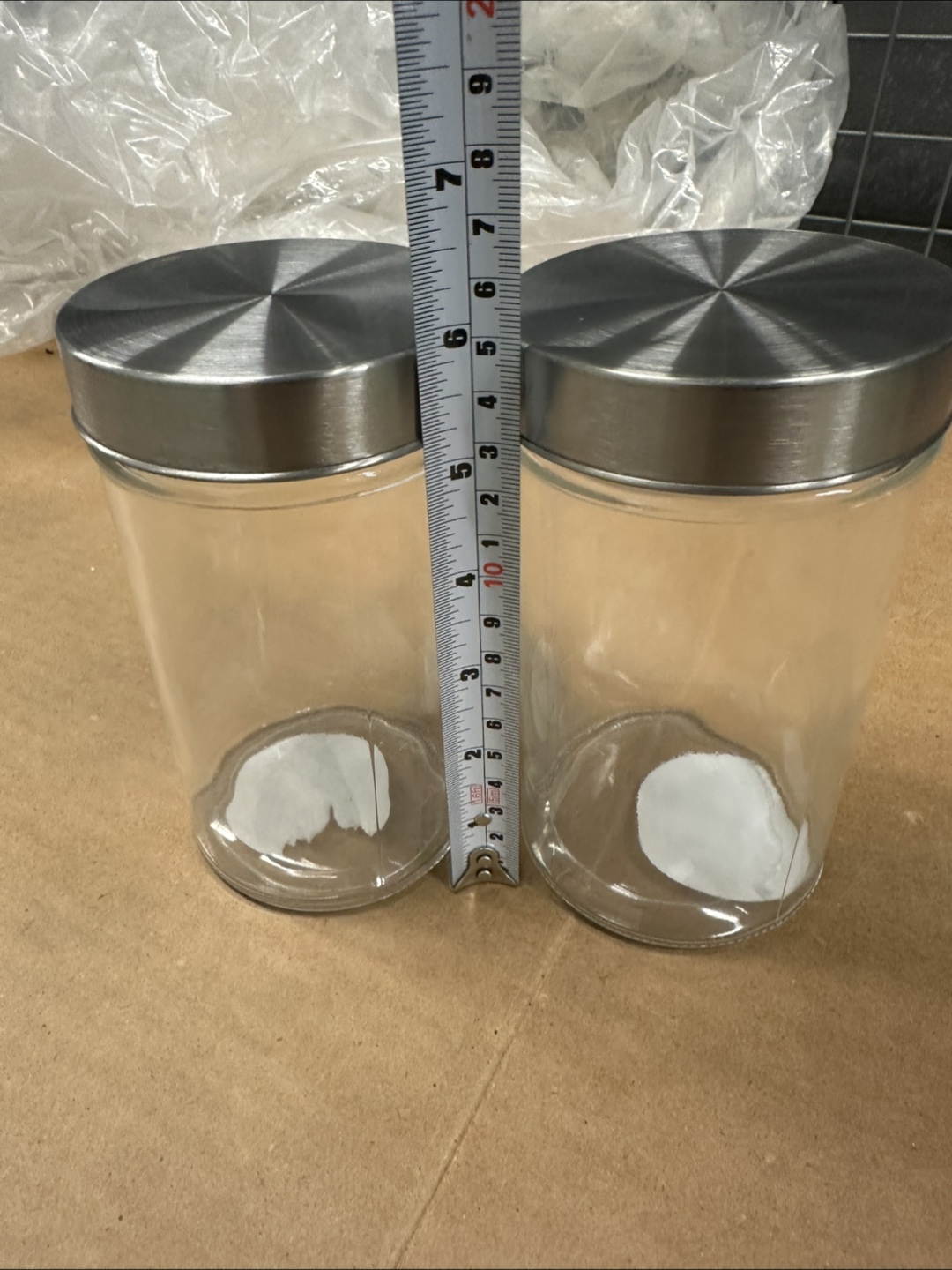 Set of Two Glass Canisters with Stainless Steel Lids - photo 3