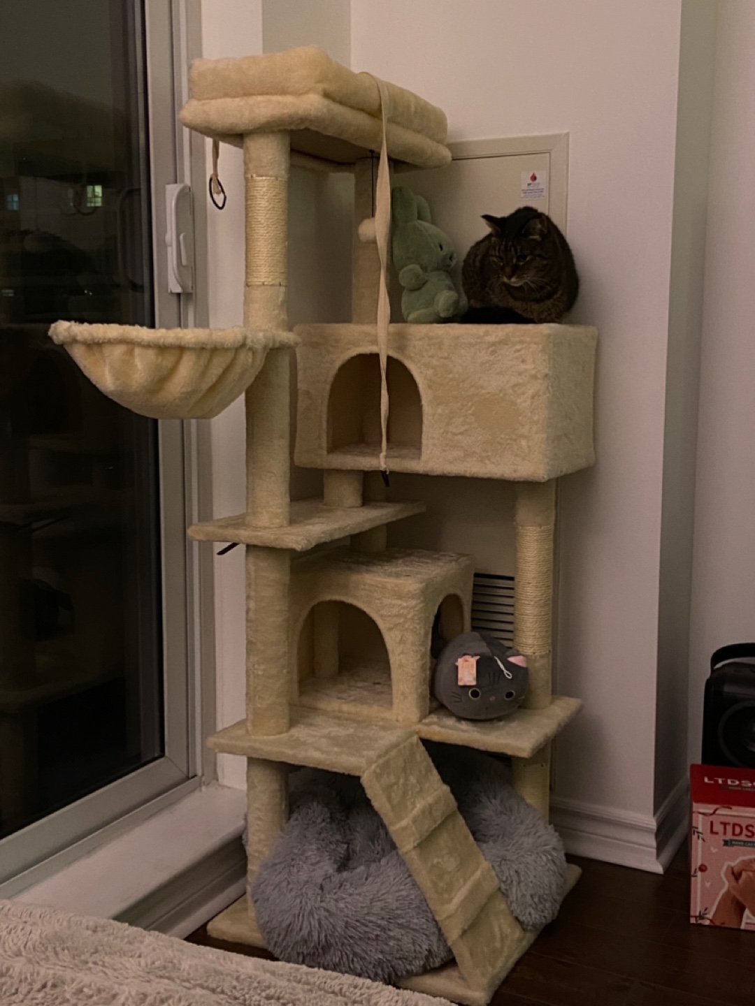 Beige Cat Tree with Multiple Levels