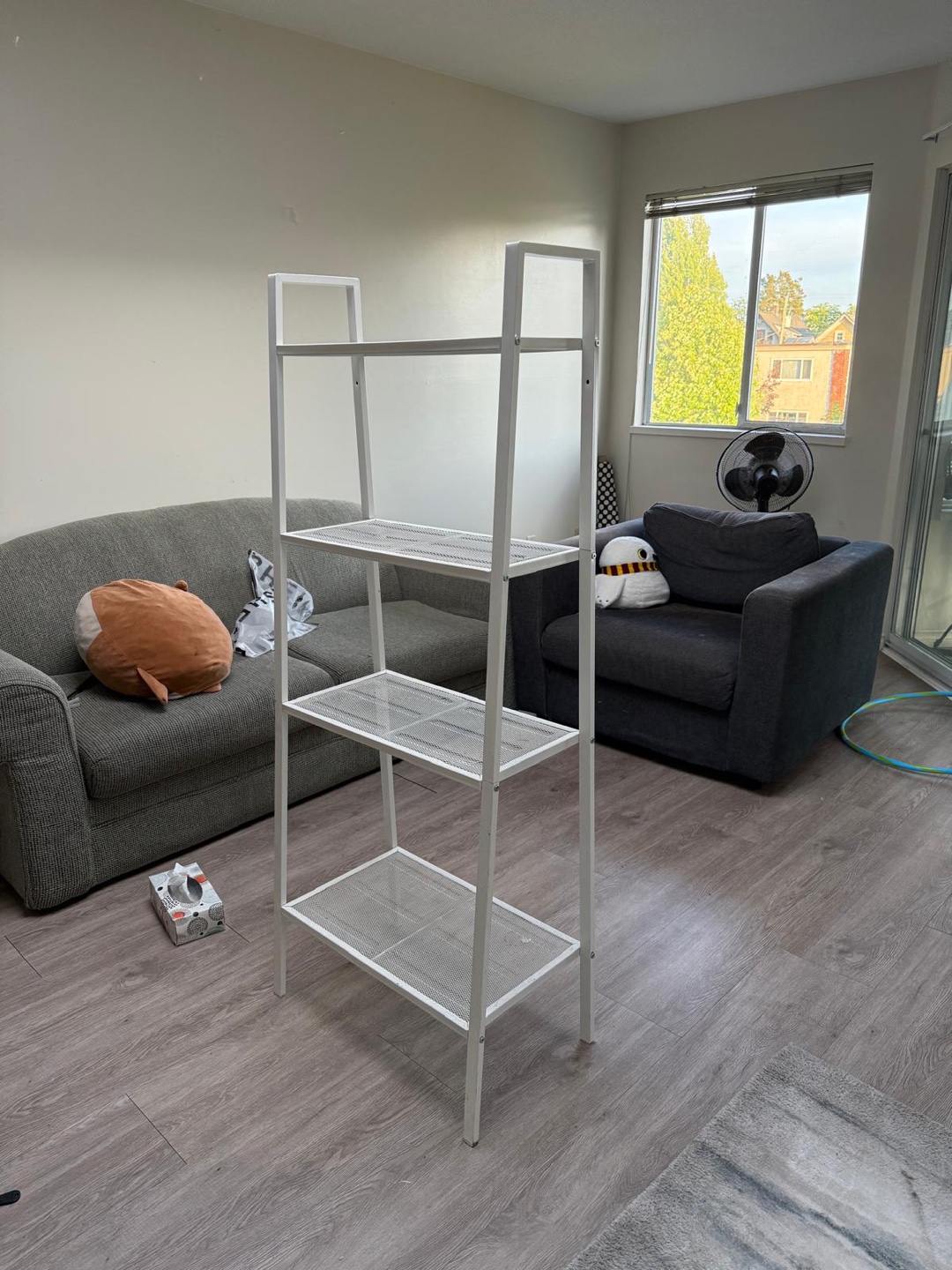 White Metal 4-Shelf Bookcase