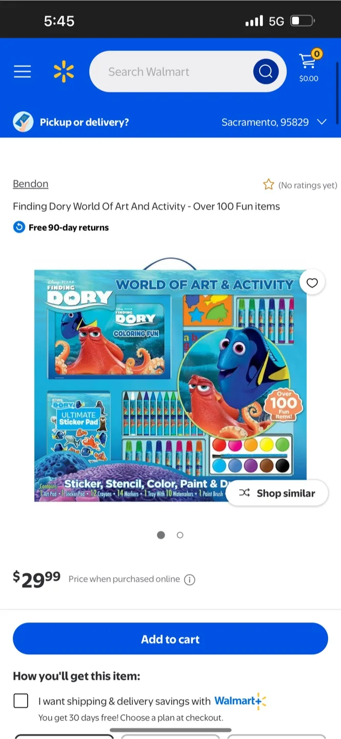 Finding Dory World of Art & Activity Set - Over 100 Fun Items! thumbnail
