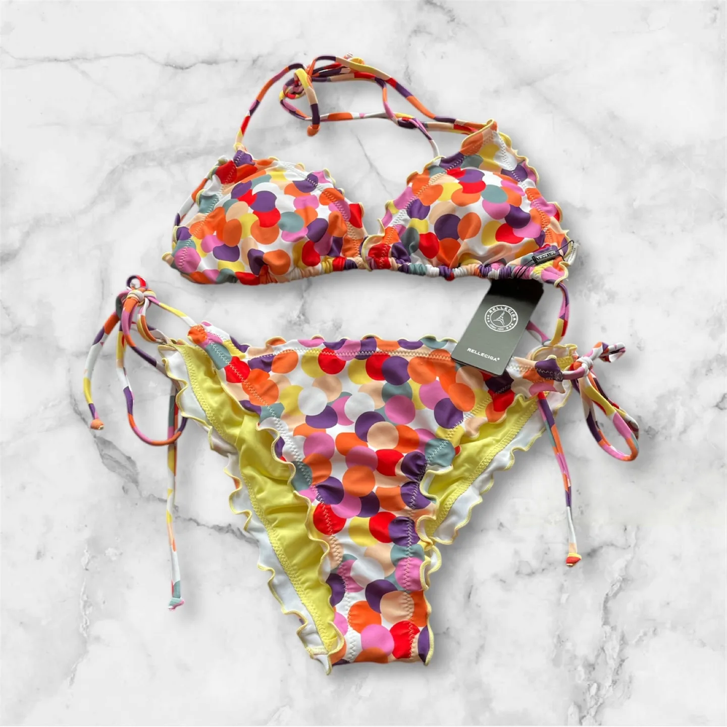 NWT Relleciga Polka Dot Bikini Set - Size M image indicator(2)