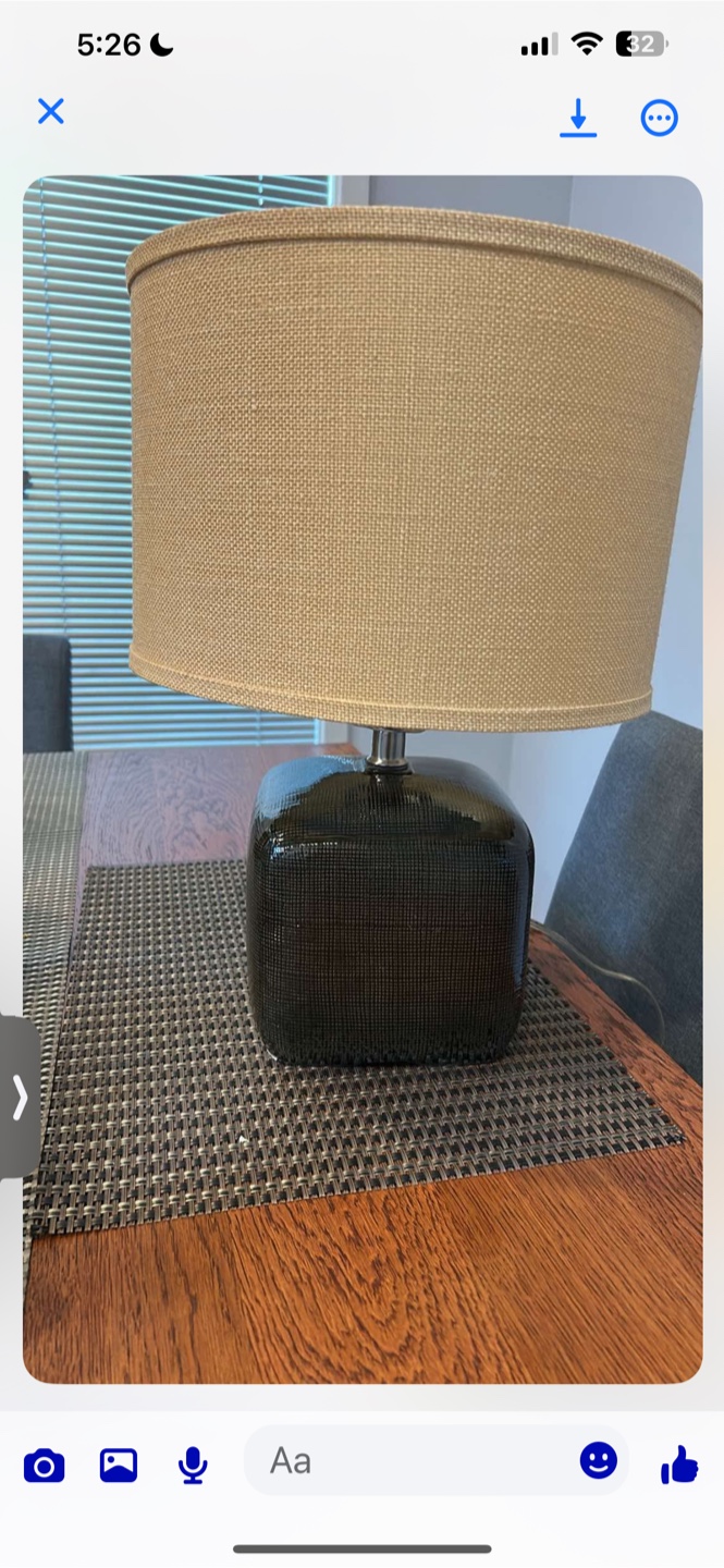 Table Lamp with Linen Color Shade - photo 2