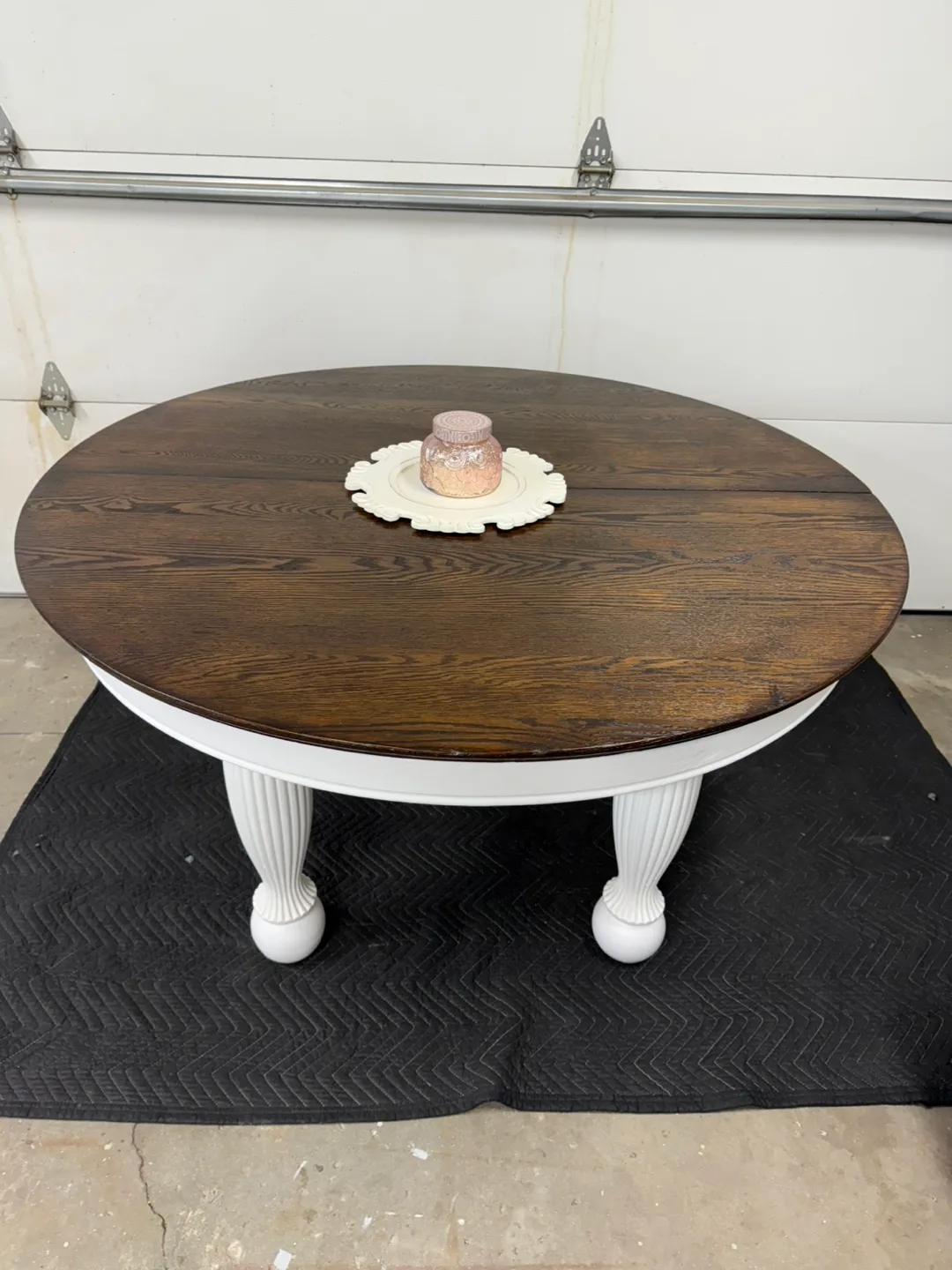 Round Wooden Table with Turned Legs thumbnail