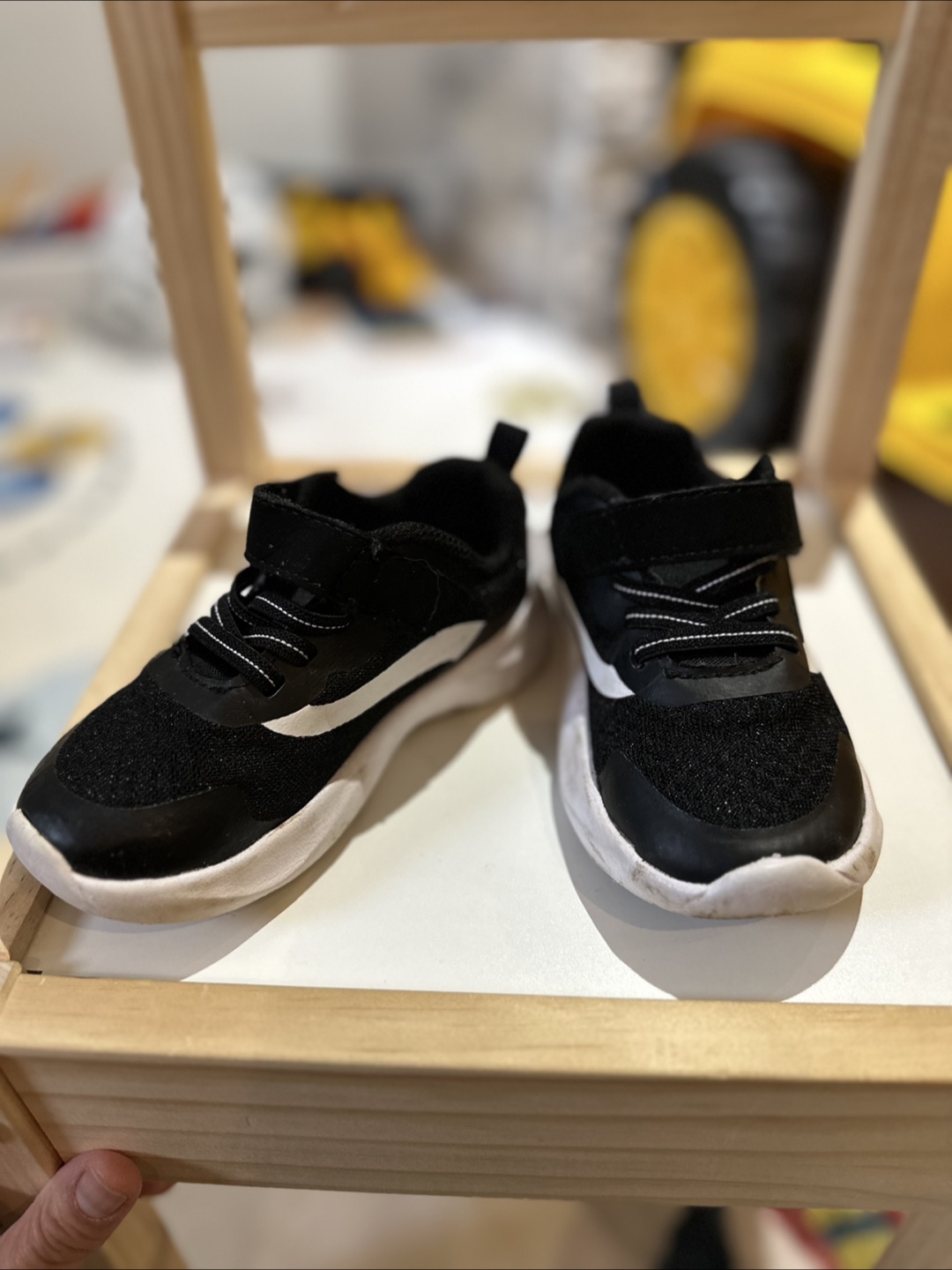 Toddler Black Sneakers, Size 8