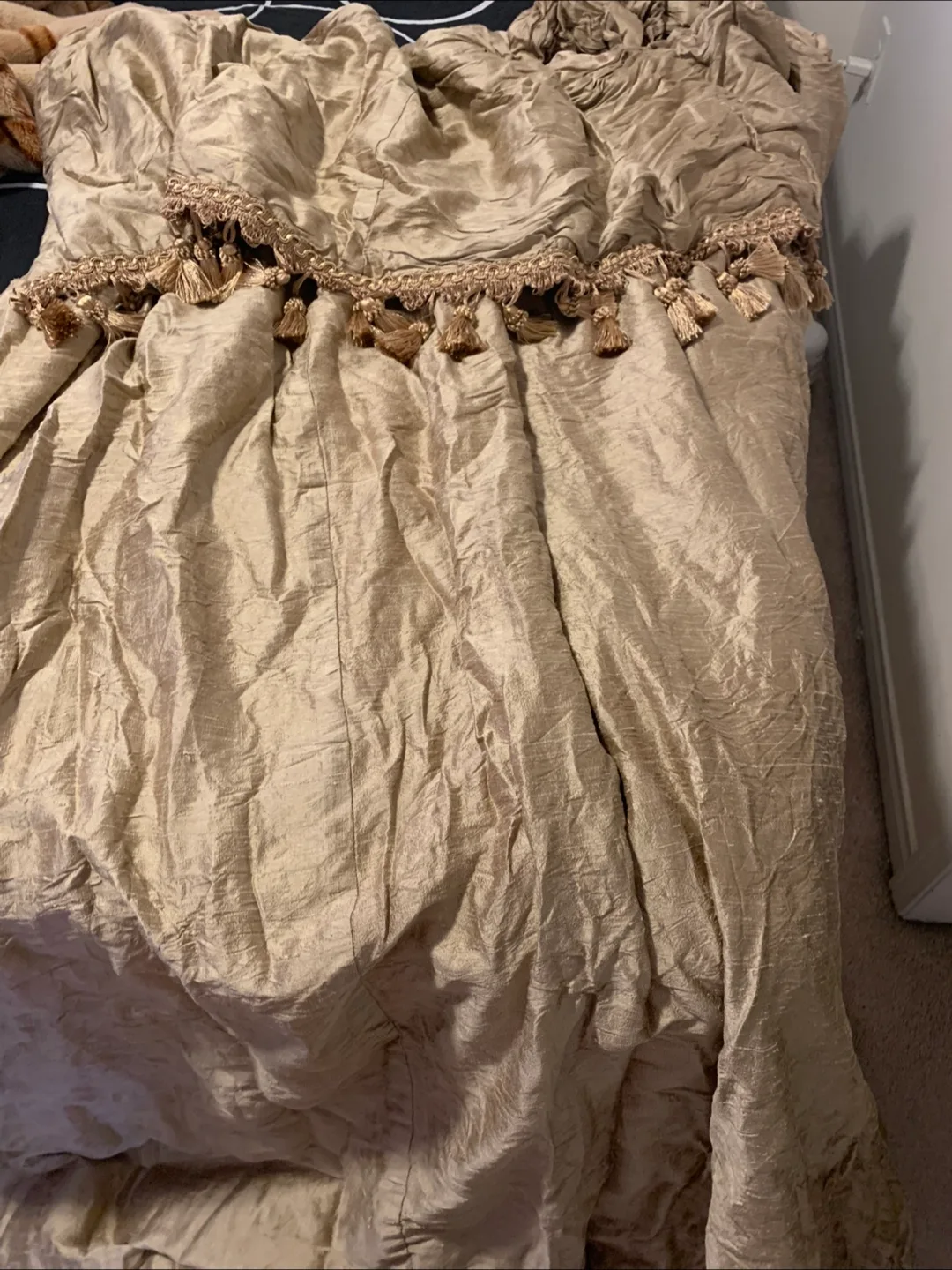 Elegant Gold Curtain Panel with Tassels image indicator(3)