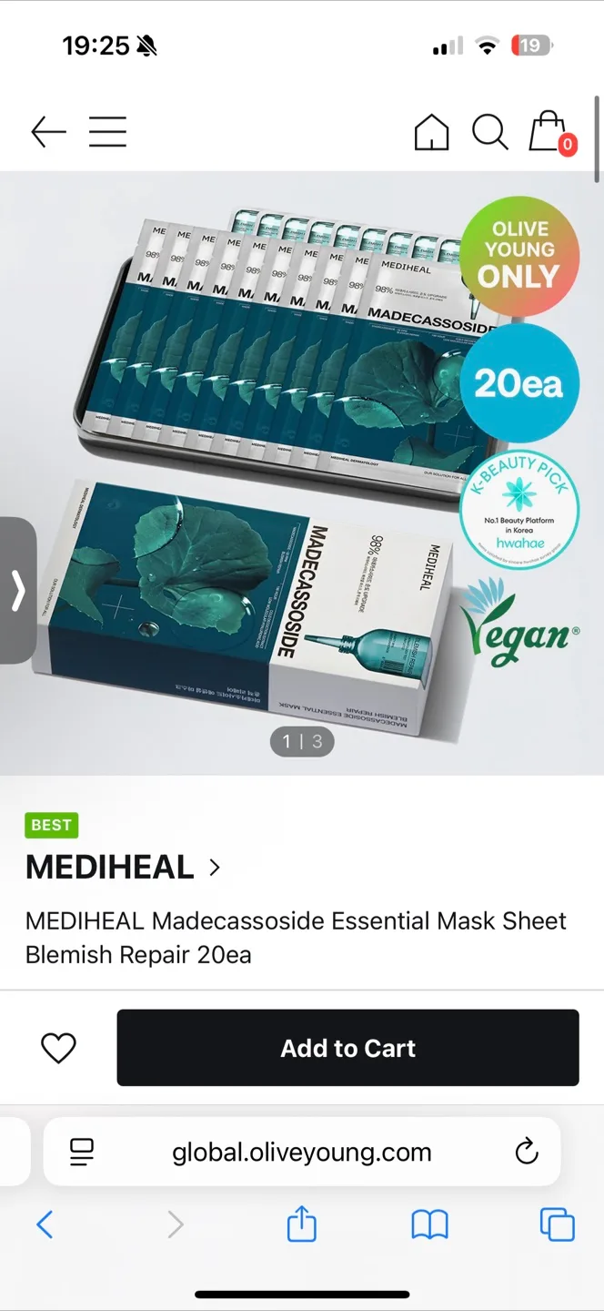 K-beauty Essential Mask Sheet x 10