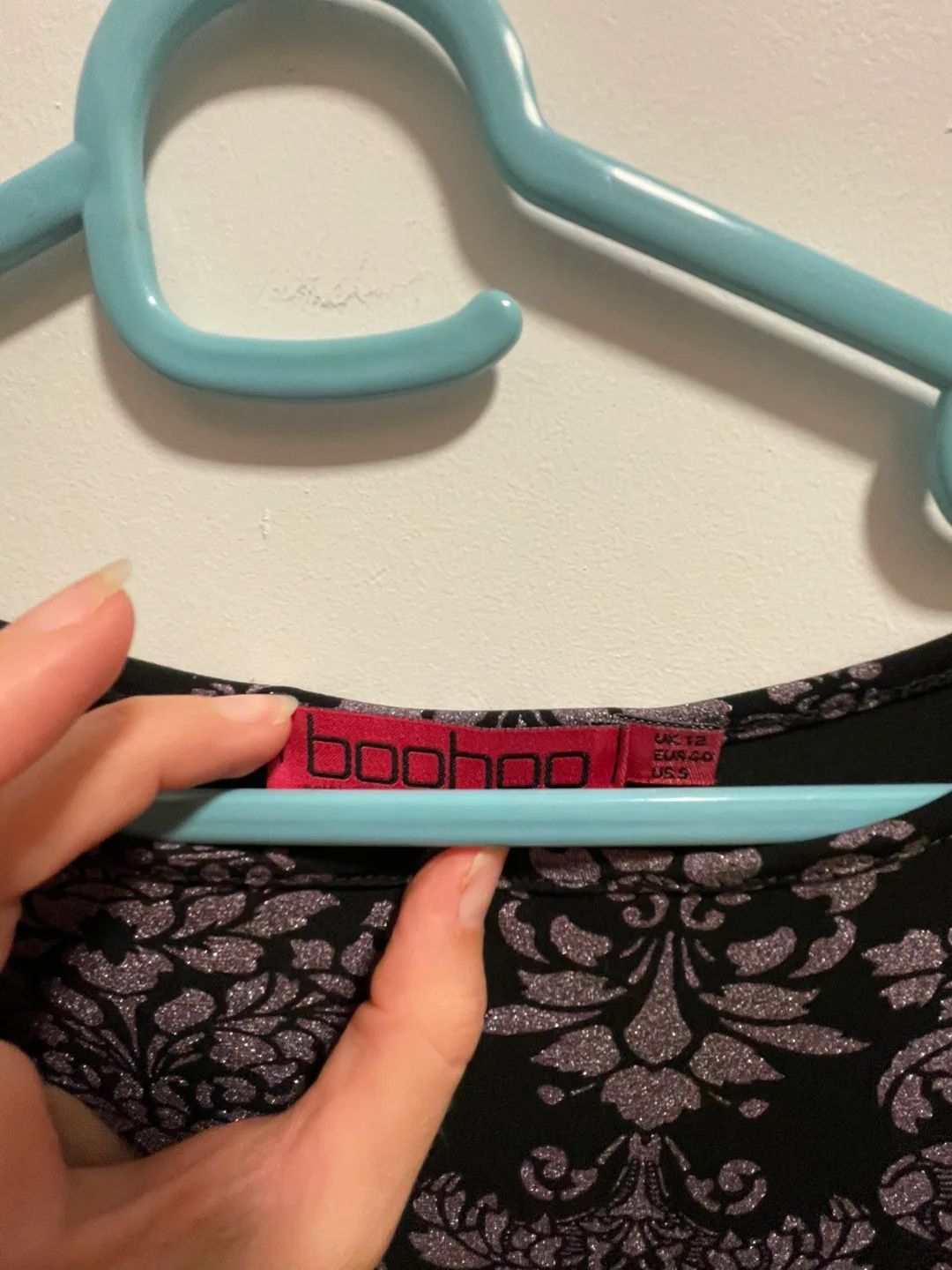 Boohoo Black and Purple/Silver Midi Dress image indicator(2)