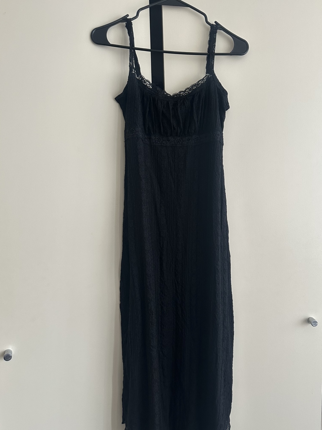 Black Lace Slip Dress - size L - less than half price