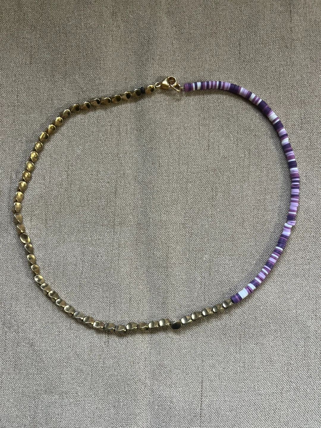 14k GP Unique Two-Tone Beaded Necklace image indicator(2)