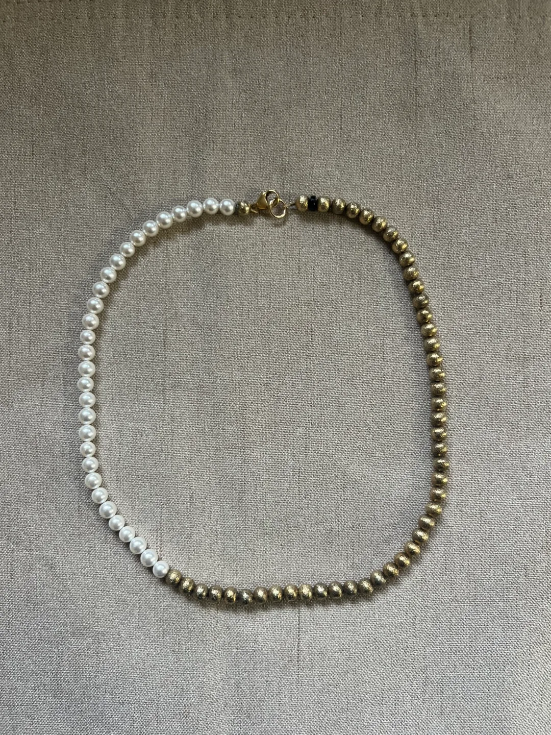 14k GP Unique Two-Tone Beaded Necklace image indicator(4)