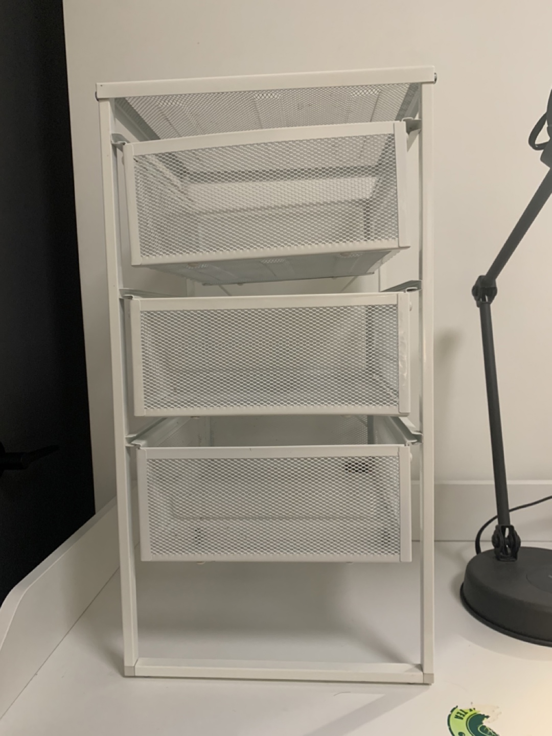 White Metal 3-Drawer Organizer (x2)