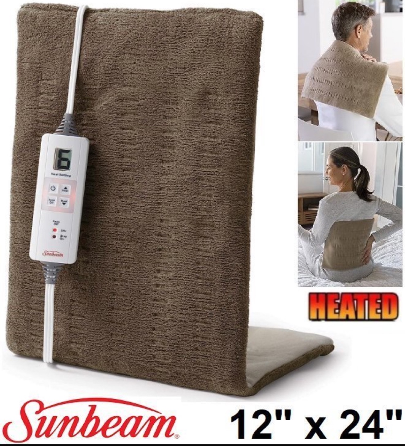 Sunbeam Heating Pad with XpressHeat - King Size - 12" x 24" - photo 2