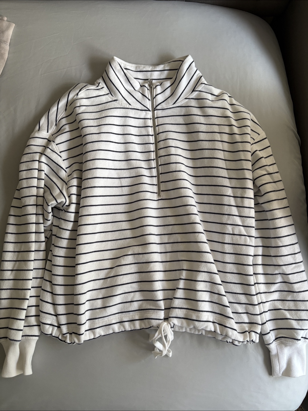 Striped Half-Zip Sweatshirt