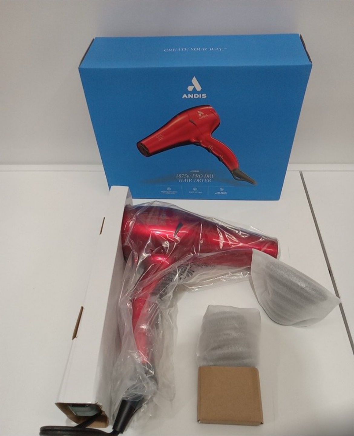 Andis 1875w Pro Dry Hair Dryer - Red