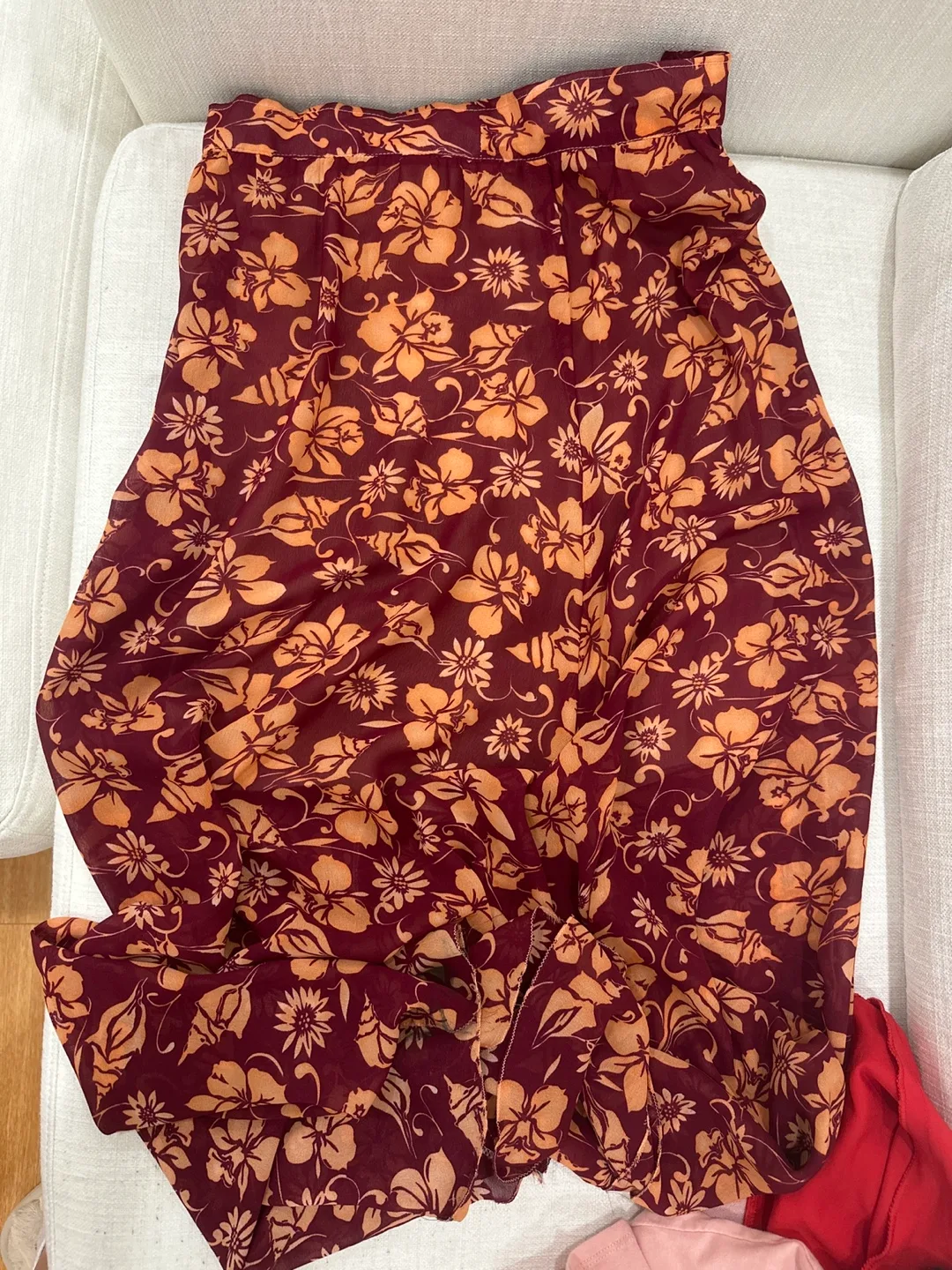 Floral Maroon  Skirt thumbnail