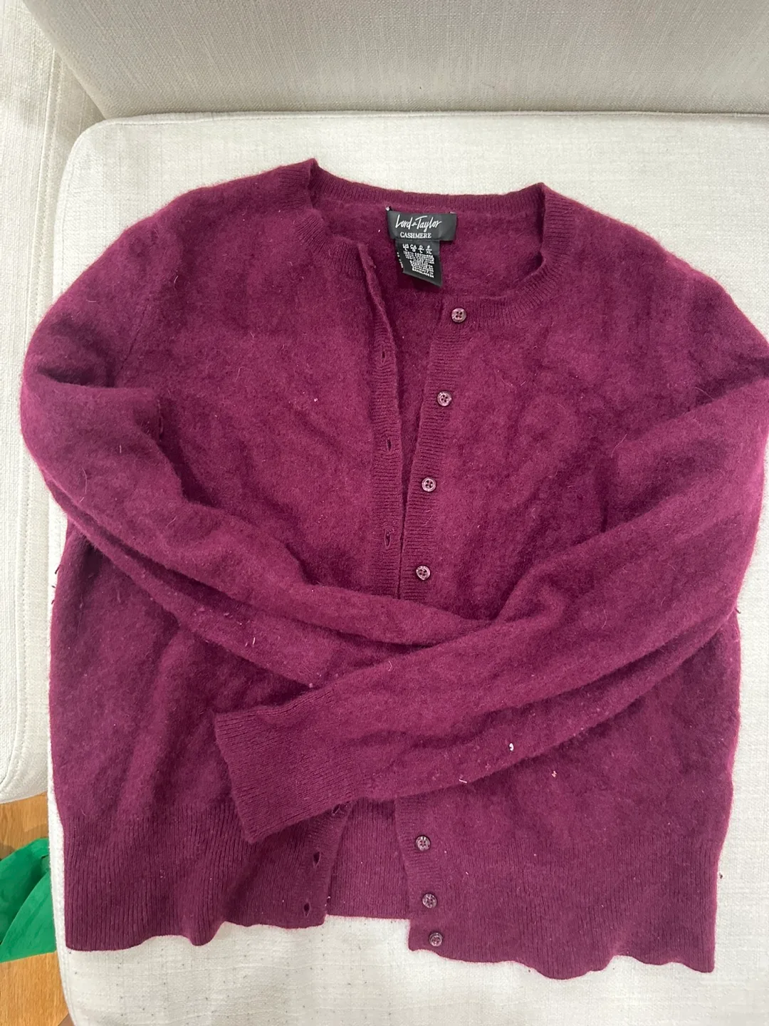 Lou & Gray Cashmere Cardigan - Burgundy thumbnail