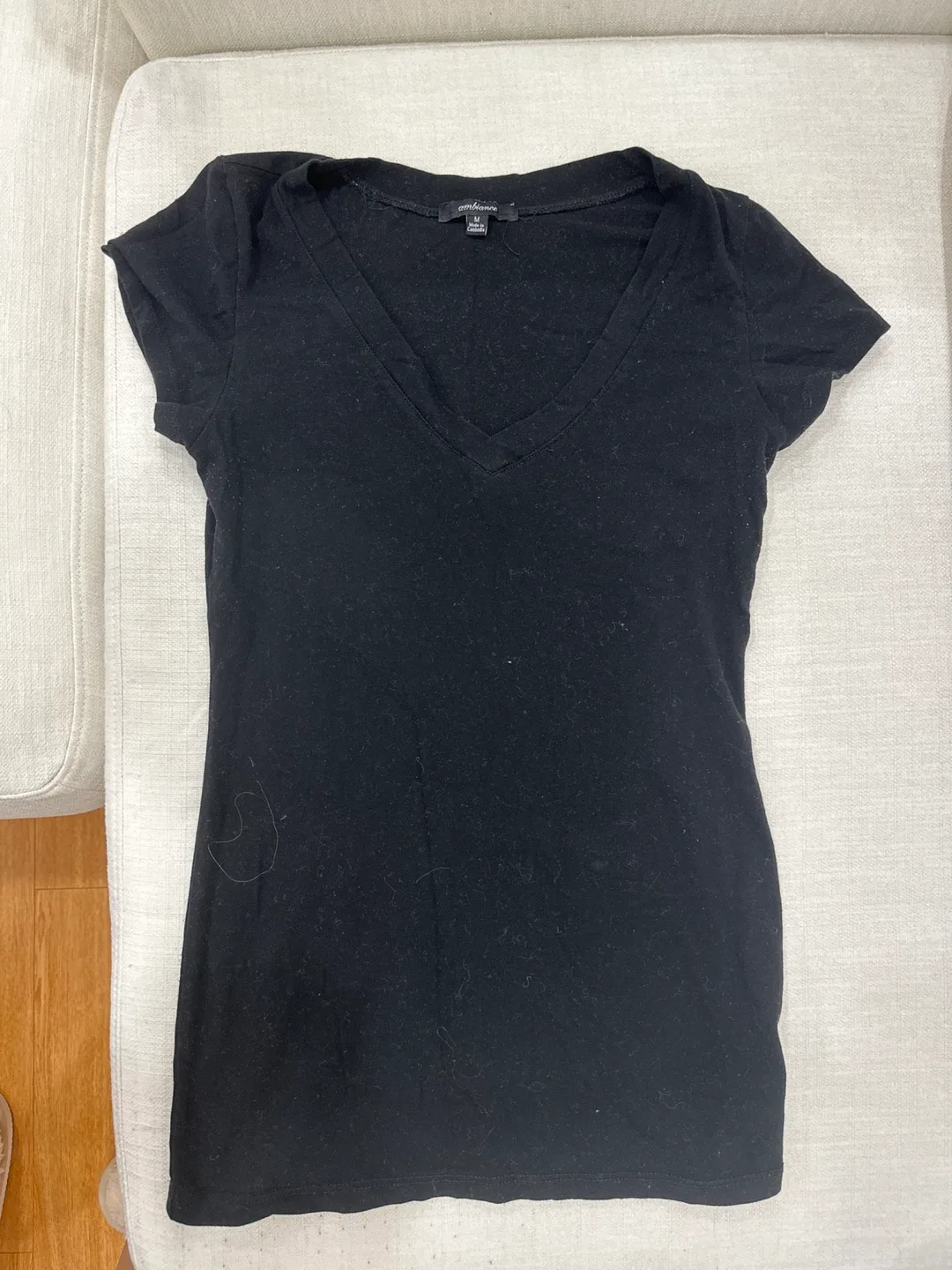 ambiance Black V-Neck T-Shirt - Size M thumbnail