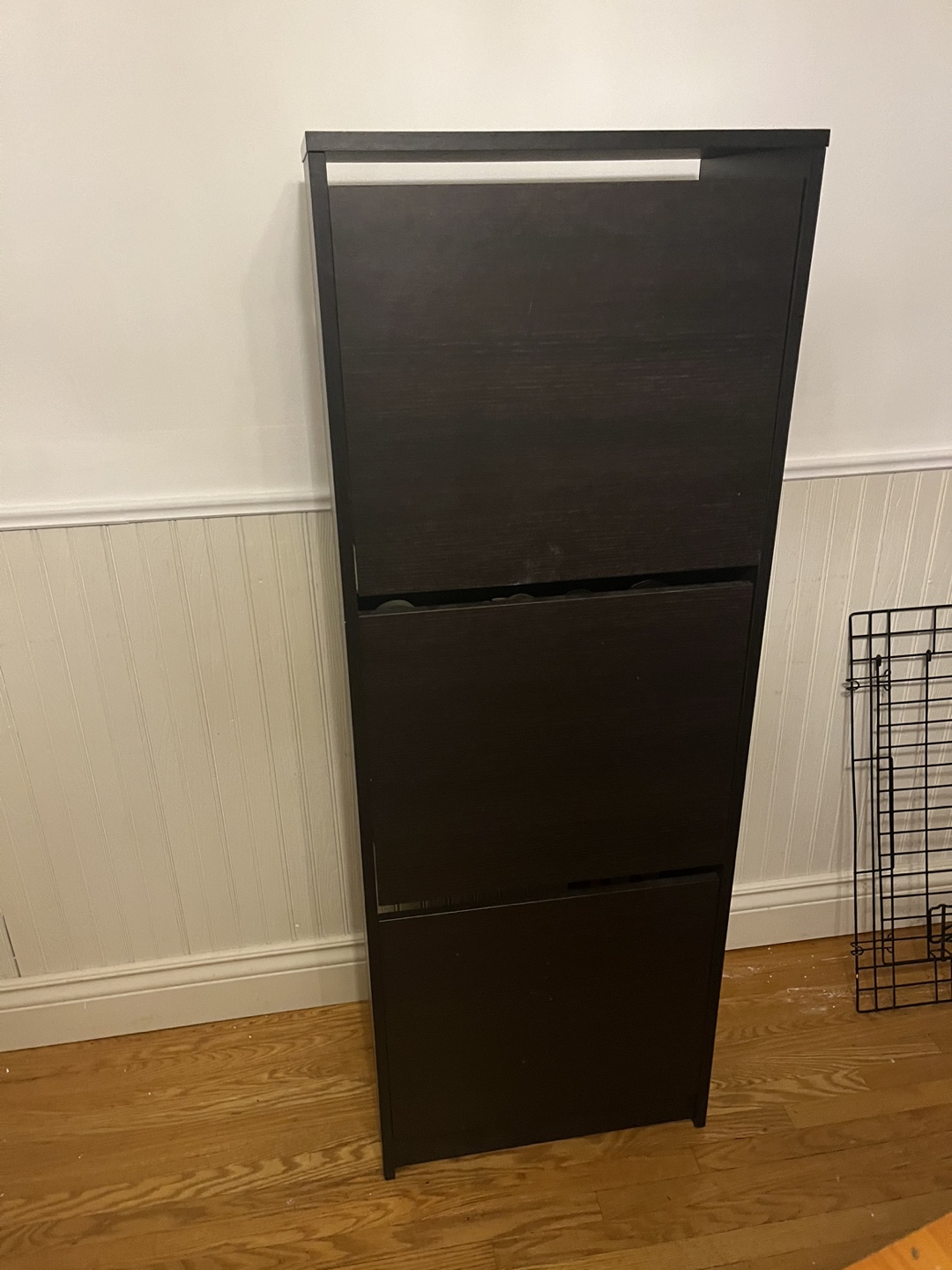 IKEA Dark Brown 3-Door Shoe  Cabinet