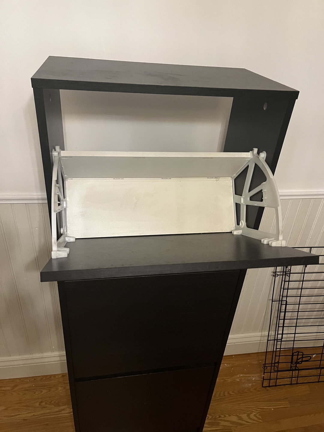 IKEA Dark Brown 3-Door Shoe  Cabinet - photo 2