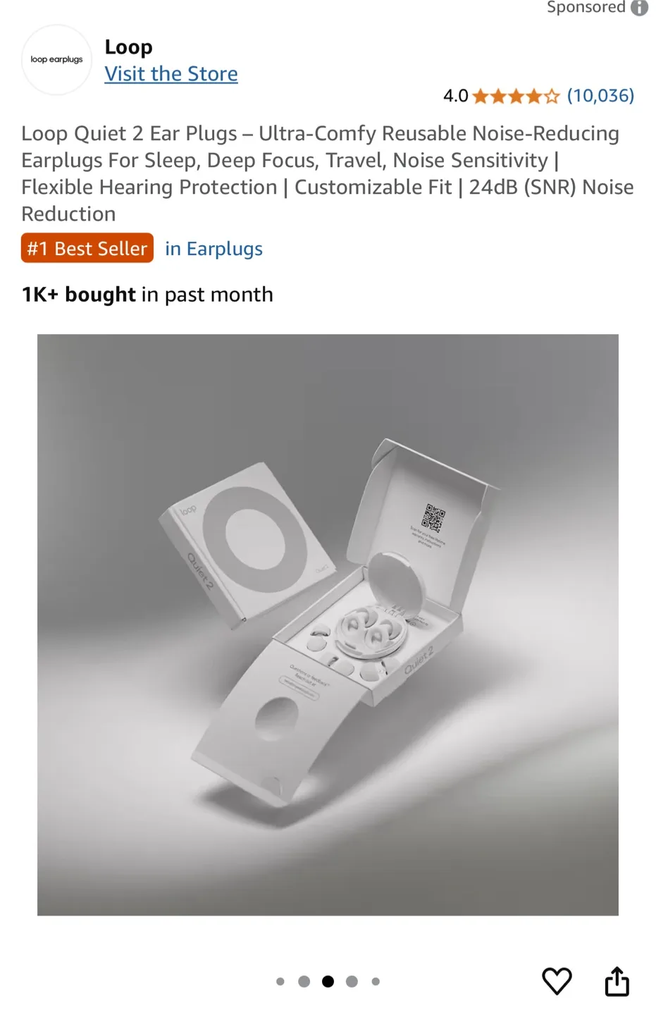 Loop Quiet 2 Earplugs - Reusable Noise-Reducing Earplugs thumbnail