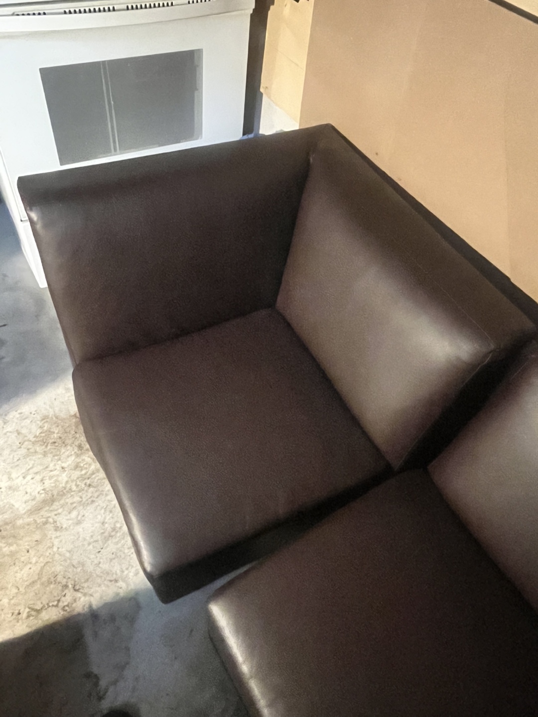 Brown Leather Sectional Sofa - photo 2