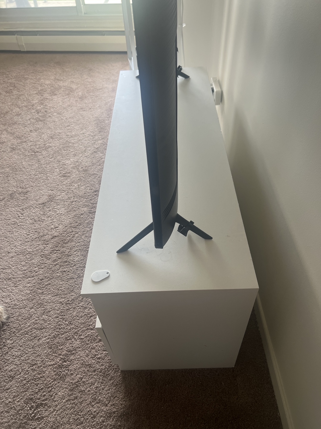 White TV Stand with Two Drawers - photo 2