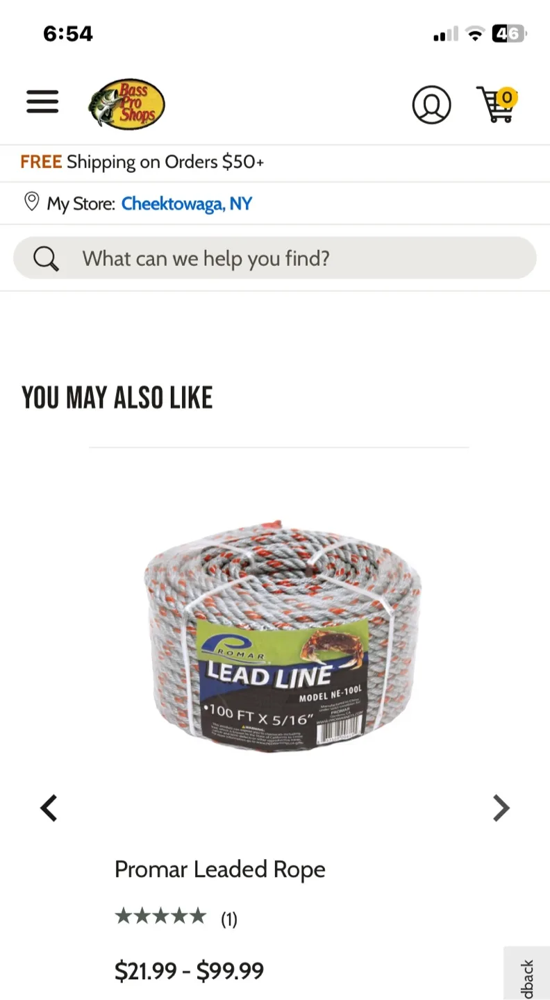 Promar Leaded Rope 100ft x 5/16" thumbnail