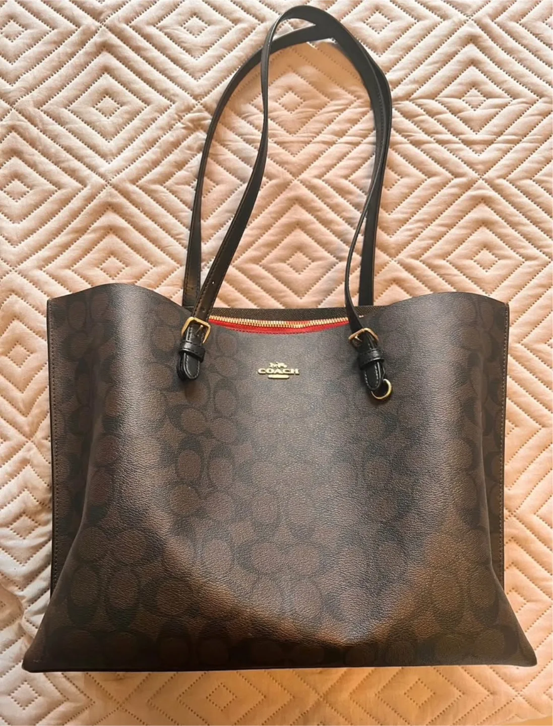 Coach Tote Bag - Brown Signature Canvas thumbnail