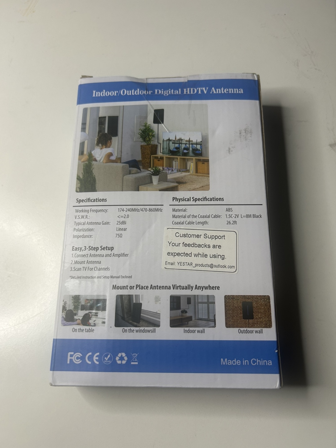 Indoor/Outdoor HDTV Antenna - Freeview Channels, 4K Ultra HD - photo 2