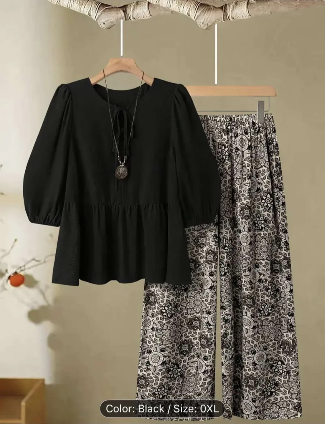 Women's Two-Piece Outfits: Floral & Solid Loungewear Sets thumbnail
